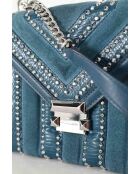 Bolsos de piel azul - 24x17x8 cm - En buen estado