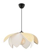 Peony Hazeran kroonluchter kameel/wit - H.28 tot 55 cm