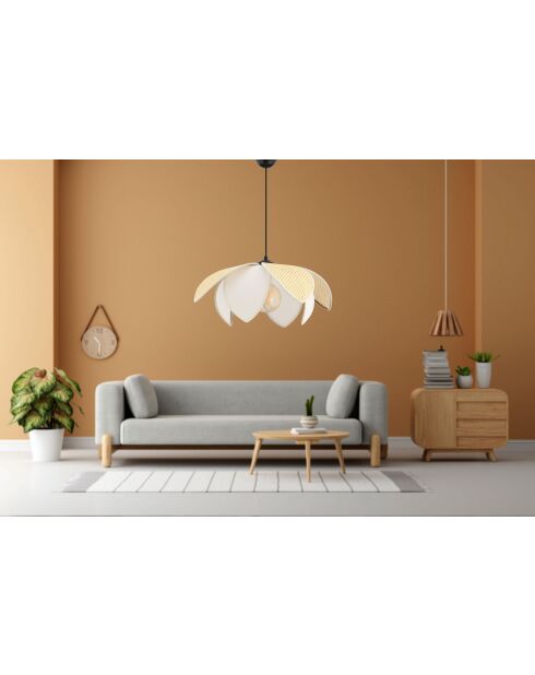 Peony Hazeran Kronleuchter kamel/weiß - H.28 bis 55 cm