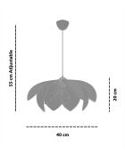 Peony Hazeran kroonluchter kameel/wit - H.28 tot 55 cm