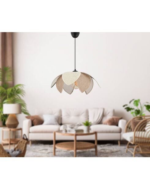 Peony Hazeran beige/witte kroonluchter - H.28 tot 55 cm