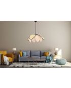 Peony Hazeran B Peach kameel/crèmekleurige kroonluchter - H.28 tot 55 cm