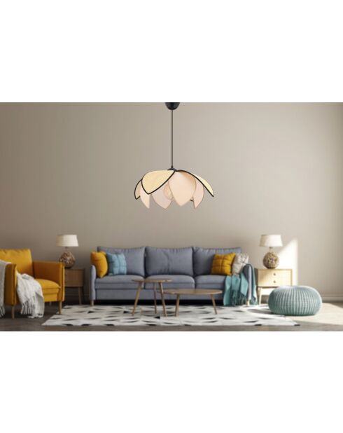 Peony Hazeran B Peach Kamel/cremefarbener Kronleuchter - H.28 bis 55 cm