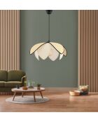 Peony Hazeran B Kamel/cremefarbener Kronleuchter - H.28 bis 55 cm