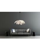 Peony Hazeran kroonluchter melk/wit/bruin - H.28 tot 55 cm