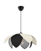 Peony Hazeran weiß/schwarzer Kronleuchter - H.28 bis 55 cm