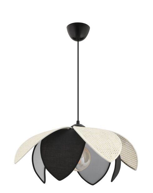 Peony Hazeran weiß/schwarzer Kronleuchter - H.28 bis 55 cm