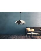 Peony Hazeran weiß/schwarzer Kronleuchter - H.28 bis 55 cm