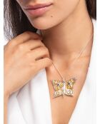 Colgante de mariposa mágica de plata chapada en oro
