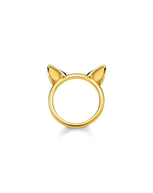 Vergulde zilveren kattenring
