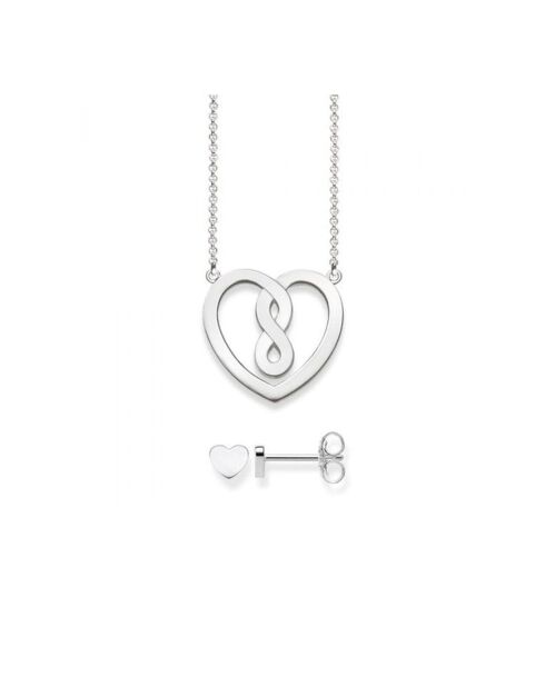 Zilveren halsketting en oorbellen