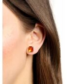 Boucles d'oreilles Pierre Orange en Argent plaqué or