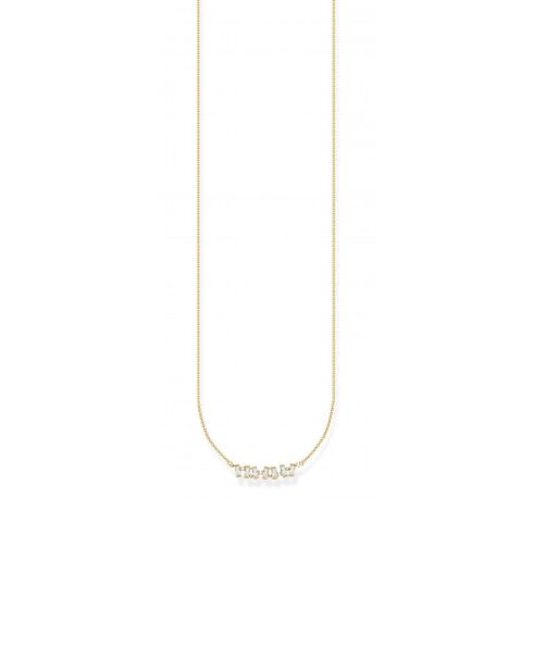 Vergulde zilveren ketting met zirkonen