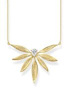 Große Blatt-Halskette aus vergoldetem Silber