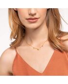 Vergulde zilveren roze vlinderketting