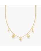 Vergulde zilveren ketting met krachtige symbolen