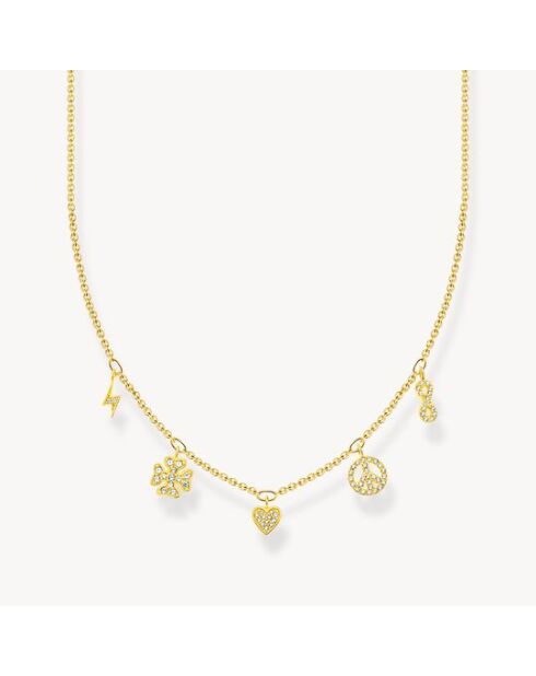 Vergulde zilveren ketting met krachtige symbolen