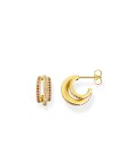 Orecchini a croissant in argento placcato oro viola/rosa