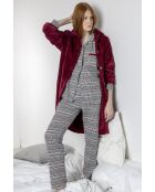 Houndstooth B grauer offener Pyjama