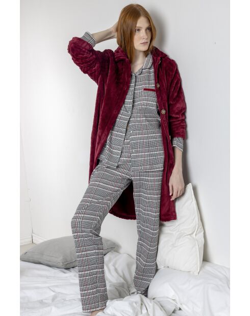 Houndstooth B grauer offener Pyjama