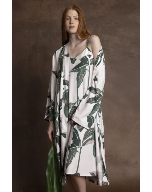 Vestaglia lunga di lusso Leaves C