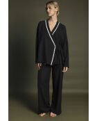 Luxe zwarte pyjama met dubbele rij knopen C