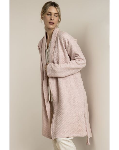 Dots and Flowers C Bademantel, korallenrot