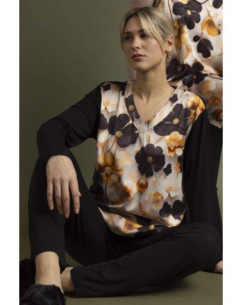 Pyjama Pico Luxury Flowers D Mehrfarbig