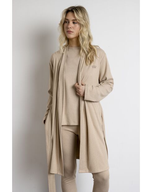 Vestaglia a costine ultra morbida C camel