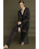 Glam Luxe zwarte pyjama met dubbele rij knopen