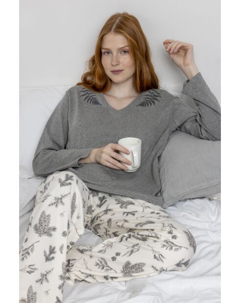 Winter Wood A Pyjama grau meliert