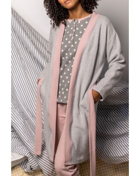 Heather grijze kamerjas om de hele dag in te slapen