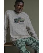 Pijama vintage de coche gris jaspeado
