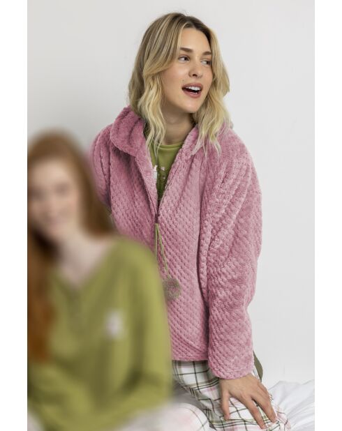 Smile Everyday D rosafarbener Bademantel