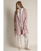 Leaves de luxe Bata Jacquard D roze kamerjas