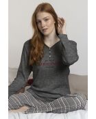 Houndstooth Ein grau melierter Pyjama
