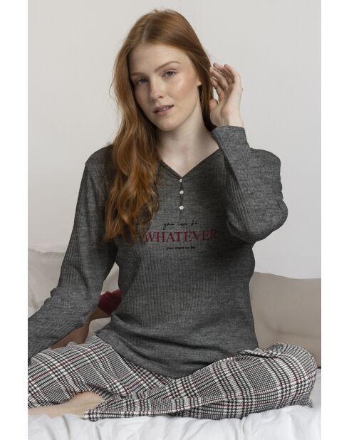 Houndstooth Ein grau melierter Pyjama
