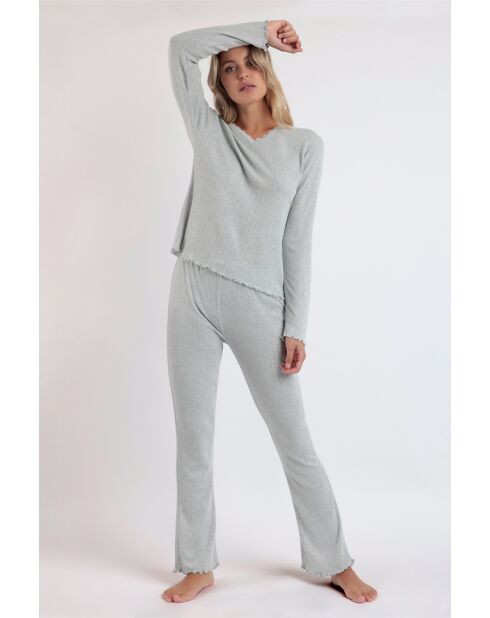 Pyjama Pico Soft Channel B, meliert, Grau