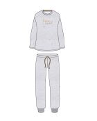 Pyjama Terciopelo Genieße jeden Moment, grau meliert