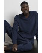 Blauwe pyjama met geruite textuur