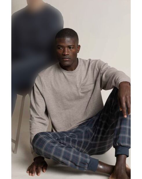 Pijama camel y canela