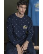 Marineblauer B-Schnee-Pyjama