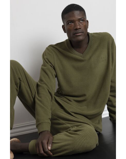 Pyjama Carreaux kaki