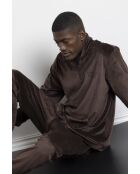 Pijama de pana Brown B con cremallera