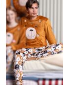 Pyjama aus Samt, braun Ein Familienbärenmuster