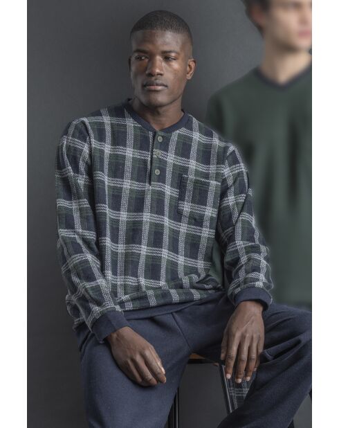 Marineblauwe geruite pyjama Smeraldo B