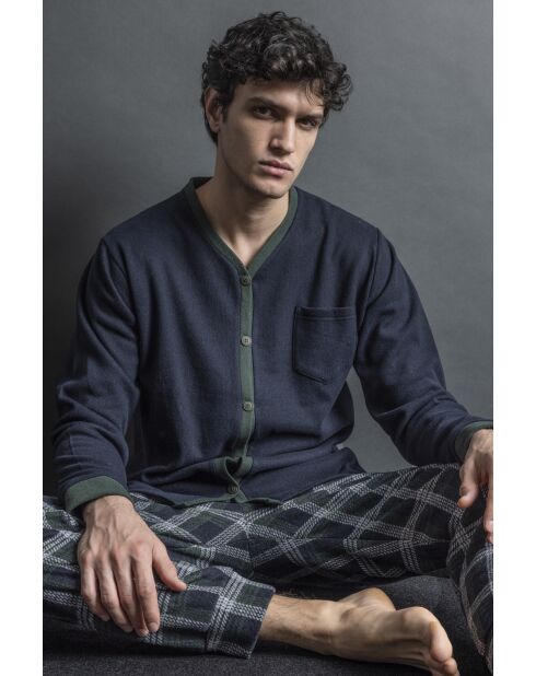 Marineblauwe open pyjama Smeraldo C