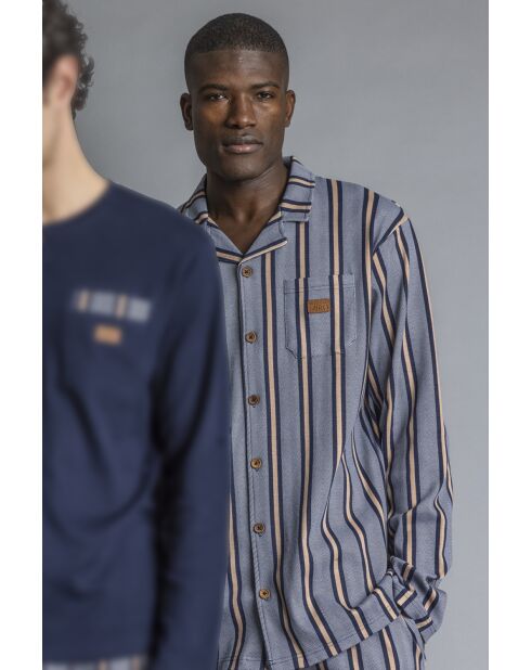 Marineblauer offener Pyjama Pointe B