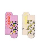 2 Paires de Chaussettes antidérapantes Ananas multicolores