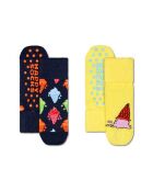 2 Paires de Chaussettes anti-glissement Glaces multicolores